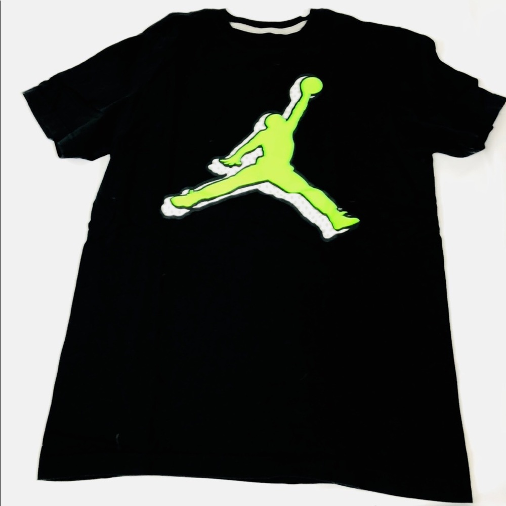 Jordan dri fit shirt black lime green jumpman